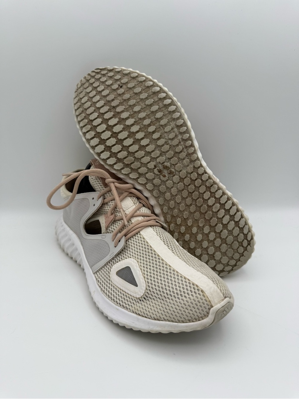 Women's Adidas Run Lux Clima Off White Ash Pearl Athletic Running Shoes Sz 10.5